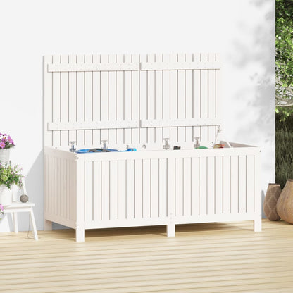 Garden Storage Box White 147x68x64 cm Solid Wood Pine