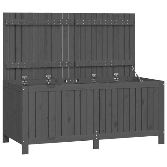 Garden Storage Box Grey 134x68x64 cm Solid Wood Pine