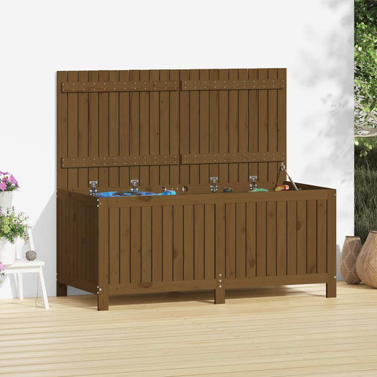 Garden Storage Box Honey Brown 134x68x64 cm Solid Wood Pine