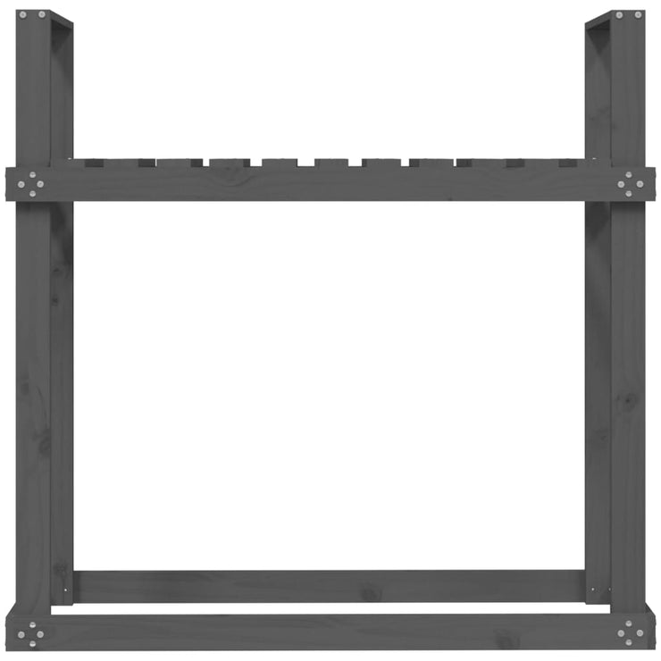 Firewood Rack Grey 110x35x108.5 cm Solid Wood Pine