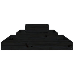 Planter Black 80x80x27 cm Solid Wood Pine