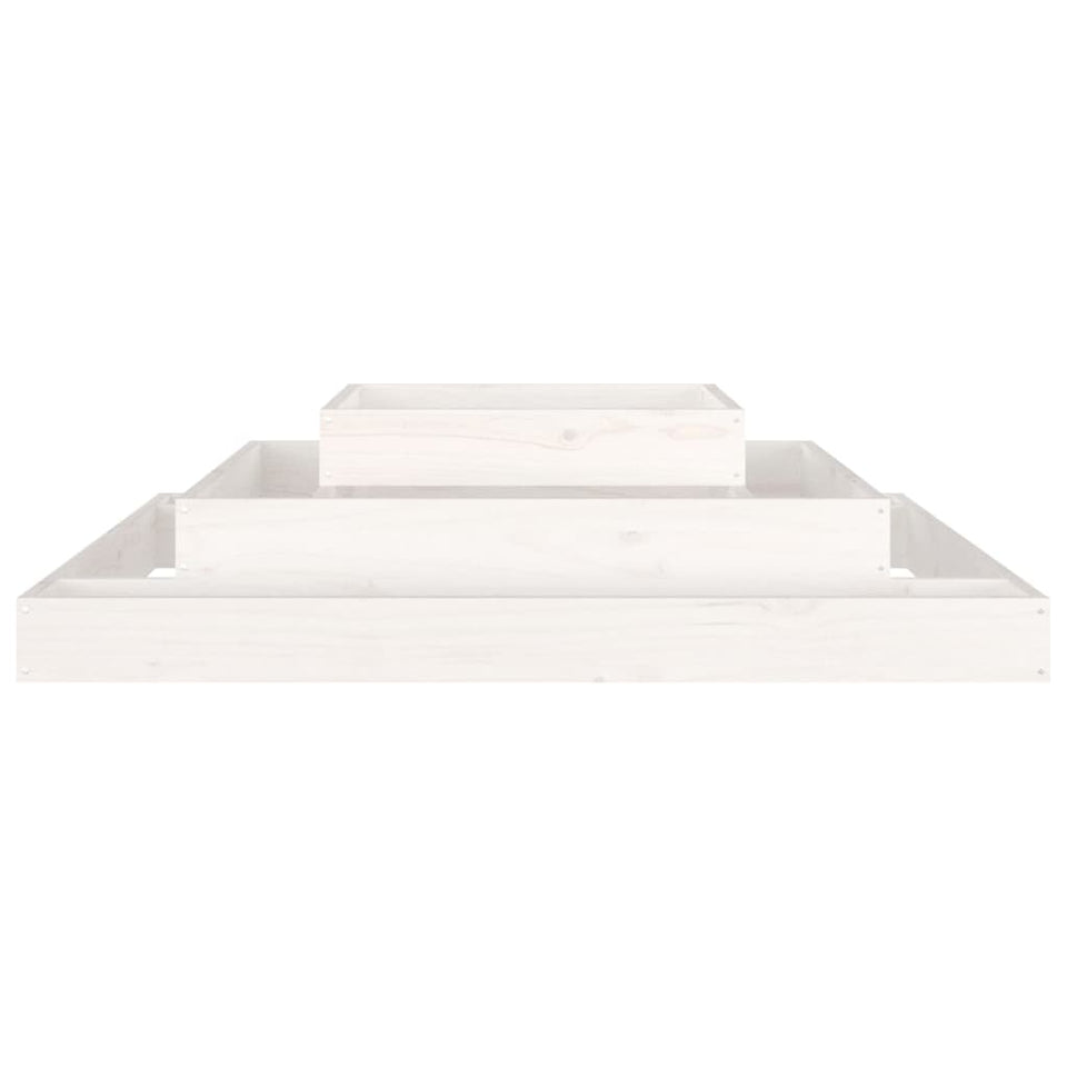 Planter White 110x110x27 cm Solid Wood Pine