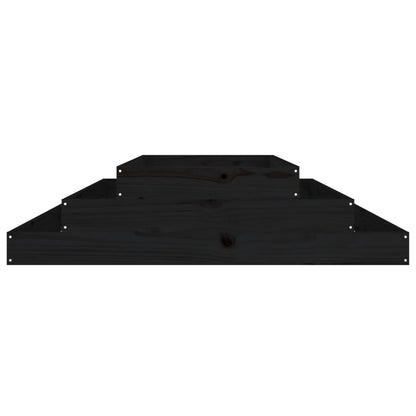Planter Black 110x110x27 cm Solid Wood Pine