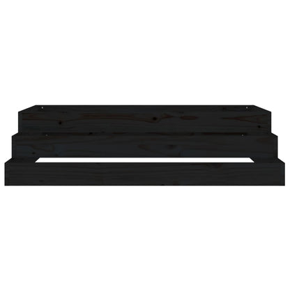 Planter Black 110x110x27 cm Solid Wood Pine