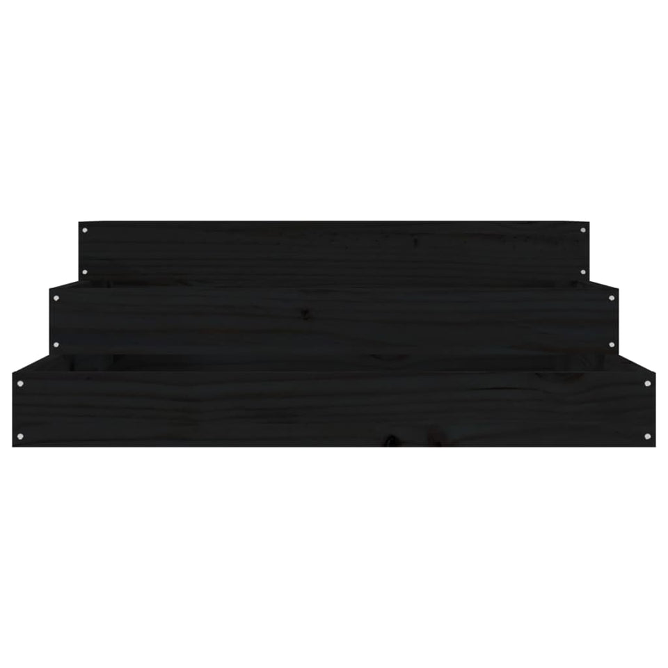 Planter Black 78x78x27 cm Solid Wood Pine