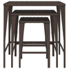 Nesting Tables 3 pcs Brown Poly Rattan