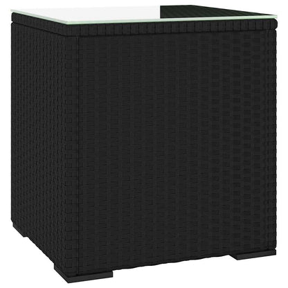 Side Table | Black | PE rattan | Compact |  Durable  | Side Table