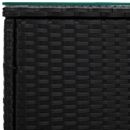 Side Table | Black | PE rattan | Compact |  Durable  | Side Table