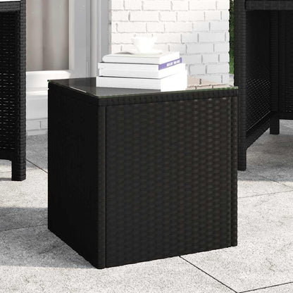 Side Table | Black | PE rattan | Compact |  Durable  | Side Table
