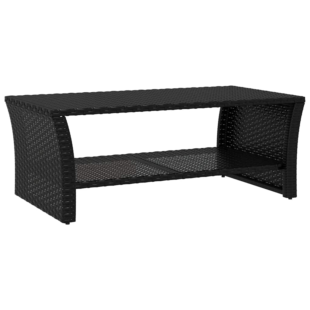 Coffee Table | Black | PE rattan, powder-coated steel | 100x50x40 cm