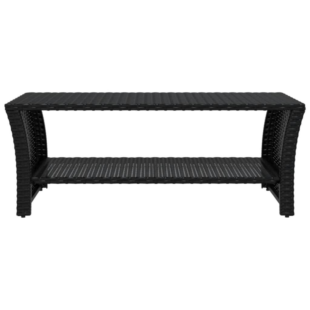 Coffee Table | Black | PE rattan, powder-coated steel | 100x50x40 cm