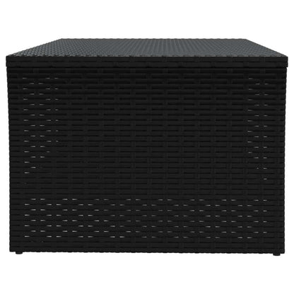 Coffee Table | Black | PE rattan, powder-coated steel | 100x50x40 cm