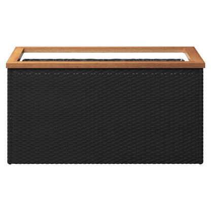 Planter Black 80x40x40 cm Poly Rattan