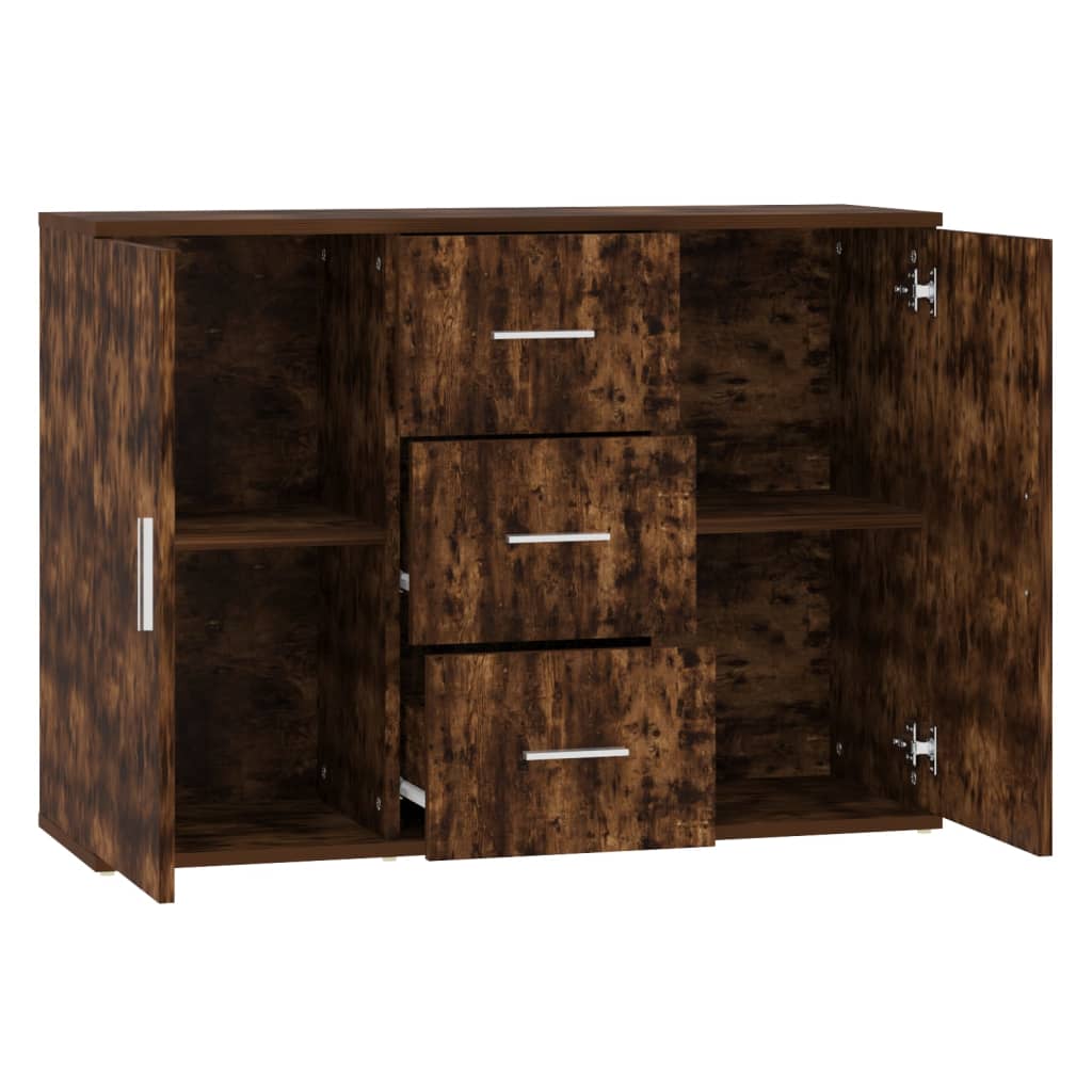 Sideboard Smoked Oak 91x29.5x65 cm Engineered Wood
