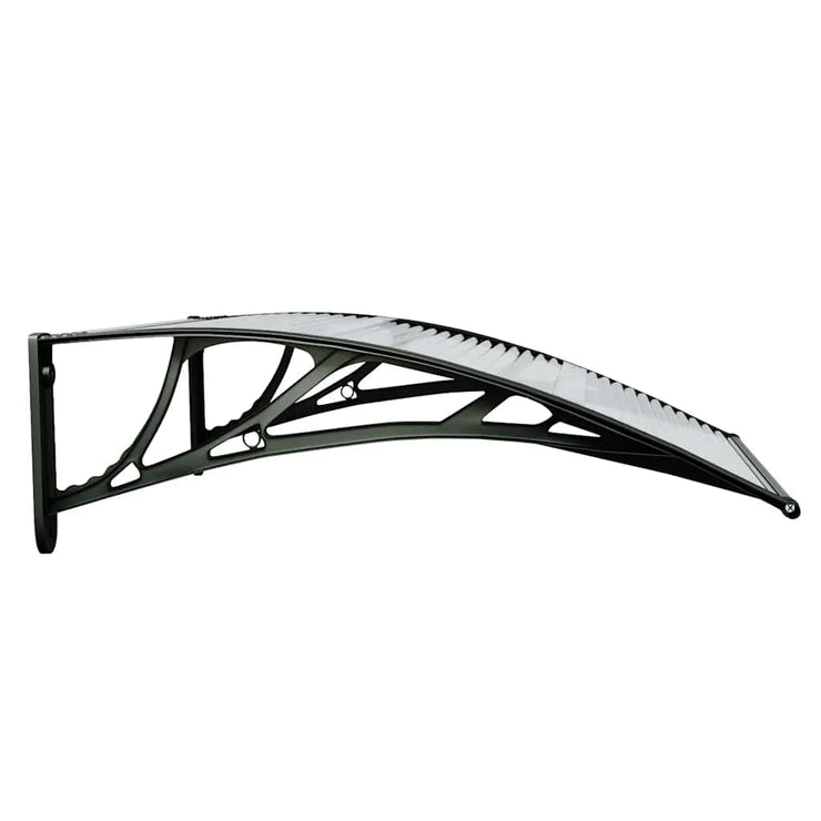 Door Canopy Black and Transparent 80x75 cm Polycarbonate