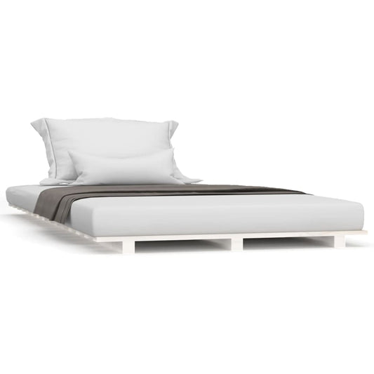 Bed Frame without Mattress White 100x200 cm Solid Wood Pine