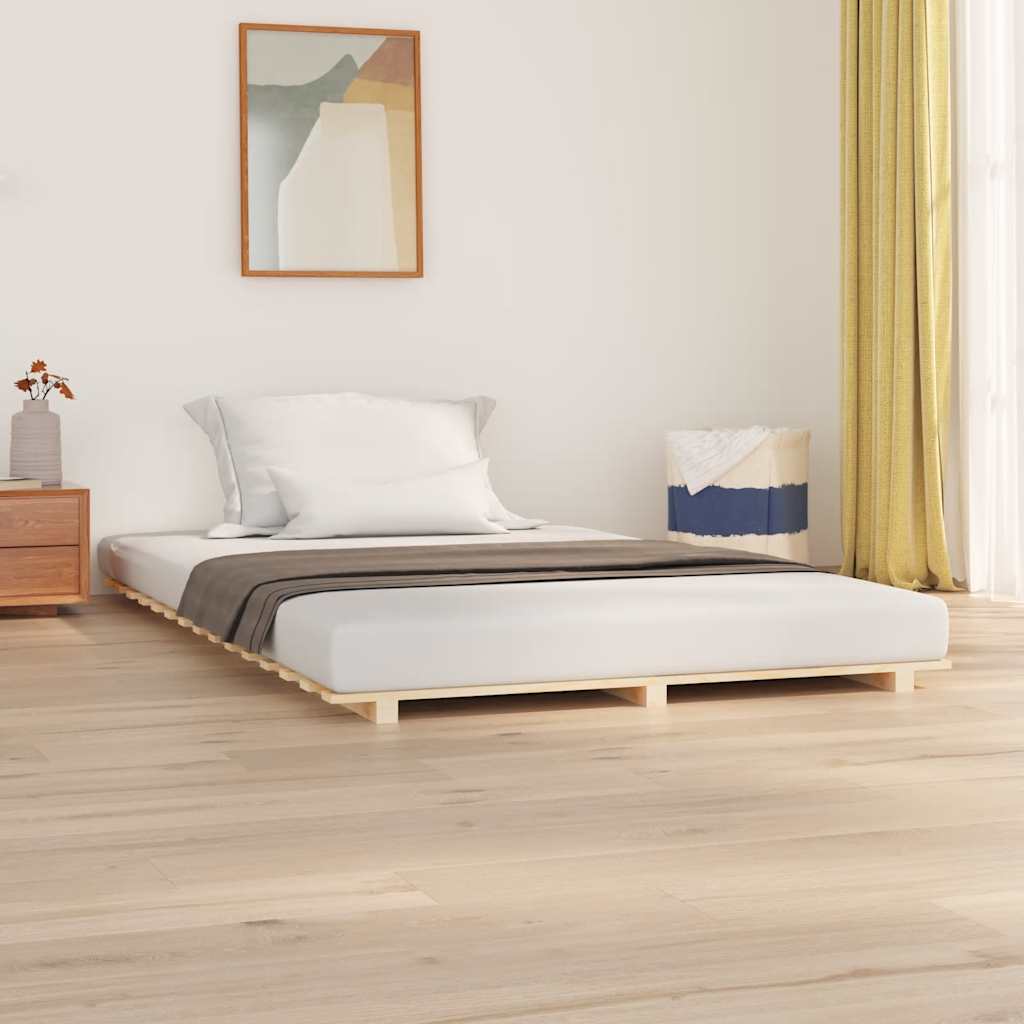 Bed Frame without Mattress 150x200 cm King Size Solid Wood Pine