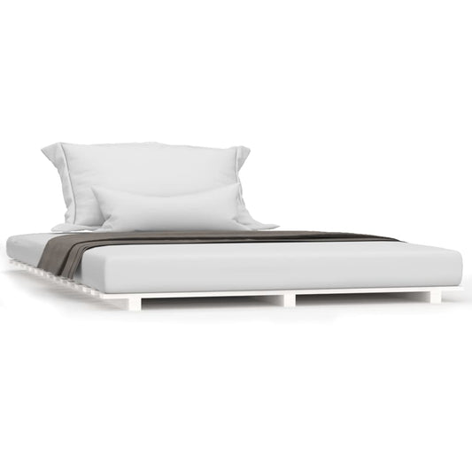 Bed Frame without Mattress White 120x190 cm Small Double Solid Wood Pine