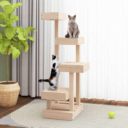 Cat Tree 45.5x49x103 cm Solid Wood Pine