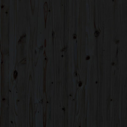 Wall Headboard Black 96x3x91.5 cm Solid Wood Pine