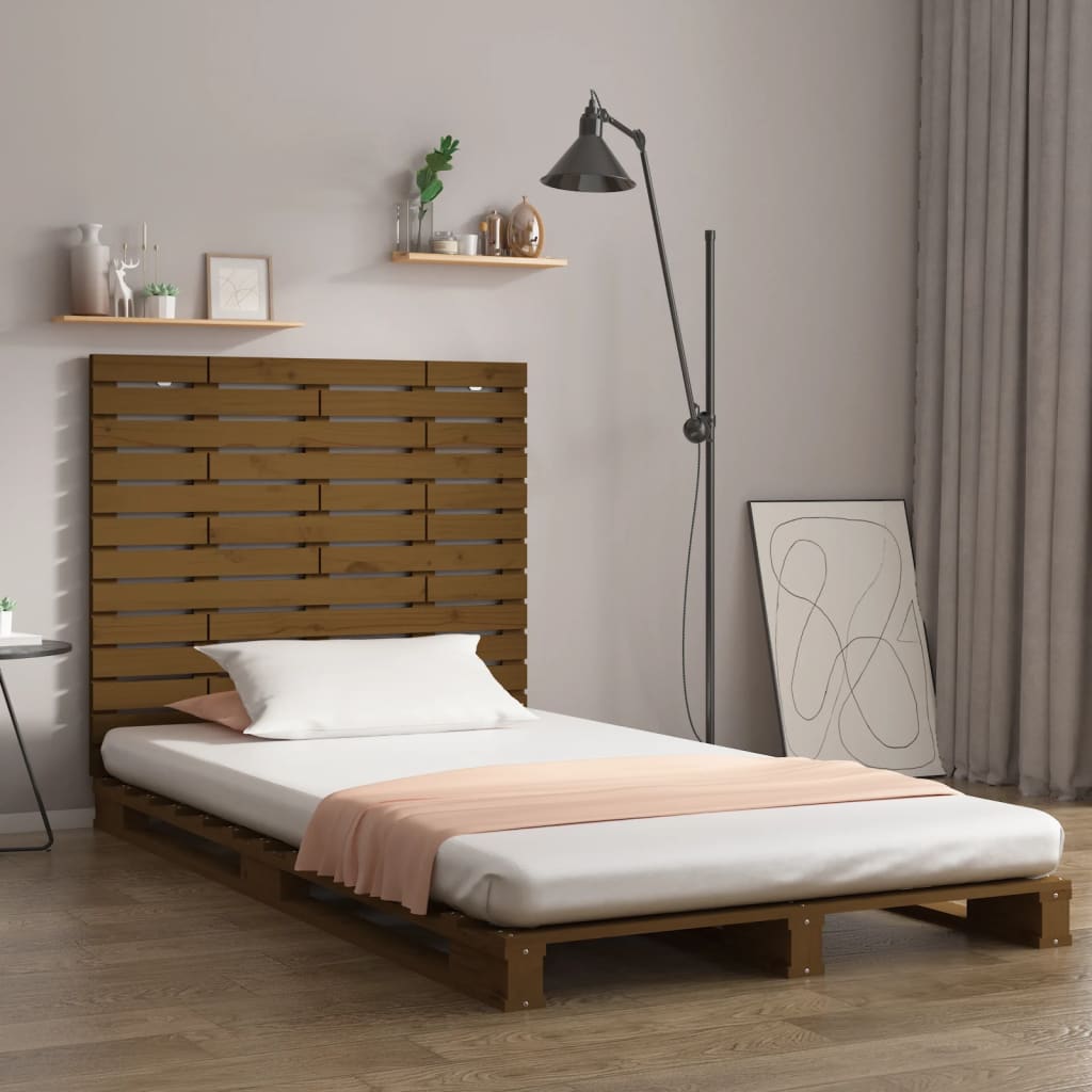 Wall Headboard Honey Brown 126x3x91.5 cm Solid Wood Pine