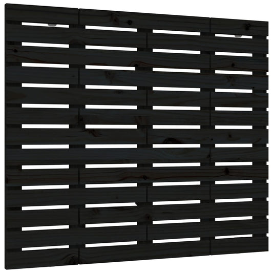 Wall Headboard Black 126x3x91.5 cm Solid Wood Pine