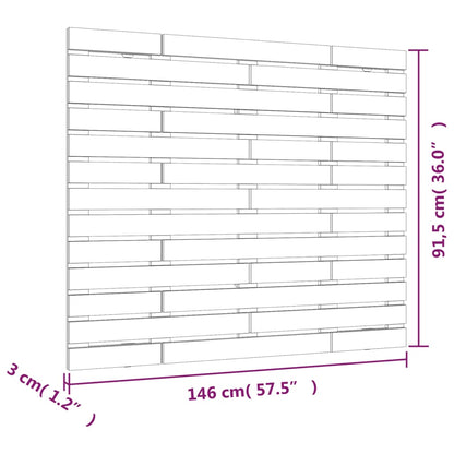 Wall Headboard White 146x3x91.5 cm Solid Wood Pine