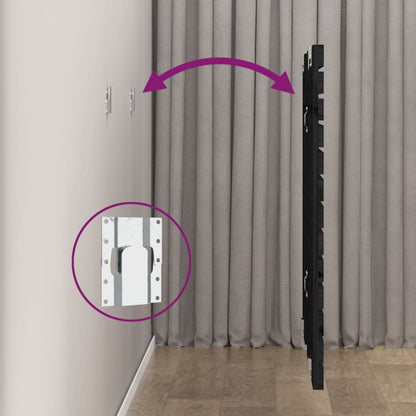 Wall Headboard Black 146x3x91.5 cm Solid Wood Pine