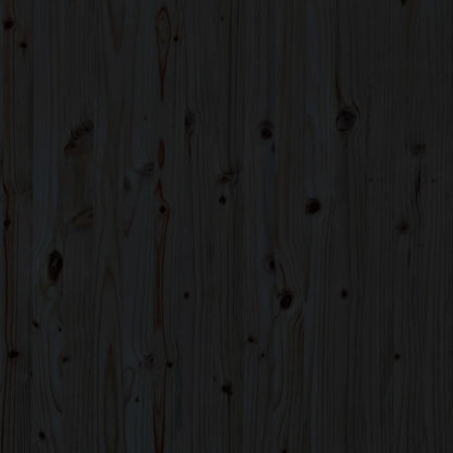 Wall Headboard Black 146x3x91.5 cm Solid Wood Pine