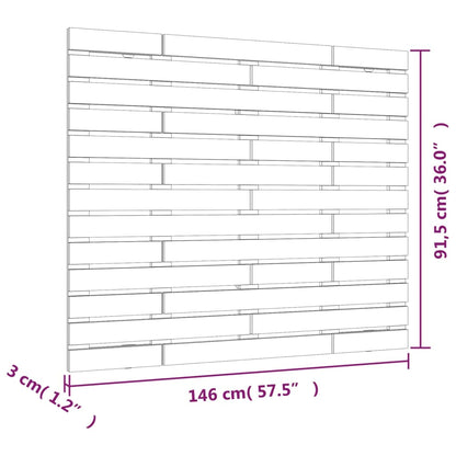 Wall Headboard Black 146x3x91.5 cm Solid Wood Pine