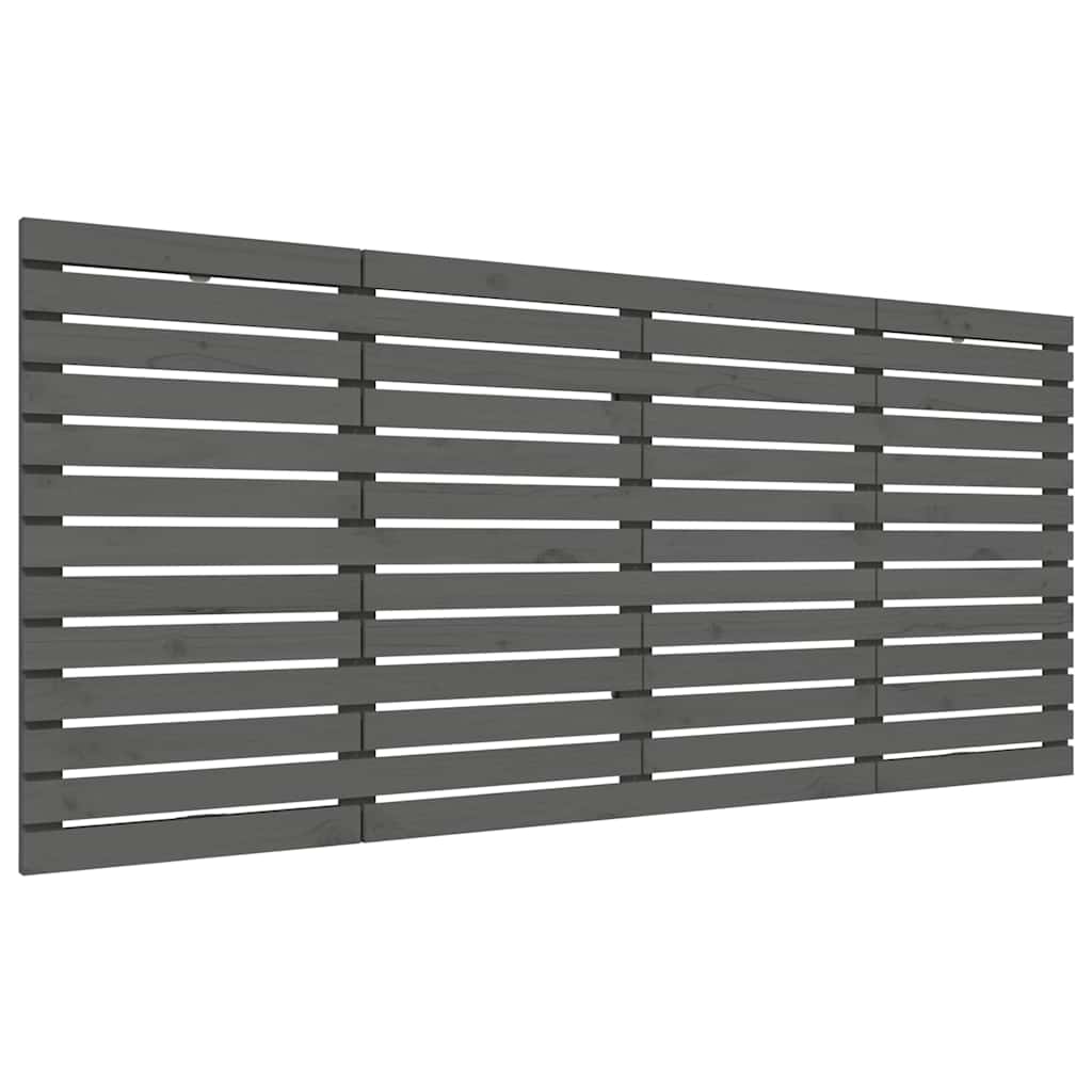 Wall Headboard Grey 156x3x91.5 cm Solid Wood Pine