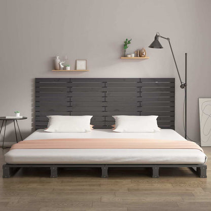 Wall Headboard Grey 156x3x91.5 cm Solid Wood Pine