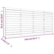 Wall Headboard Grey 156x3x91.5 cm Solid Wood Pine
