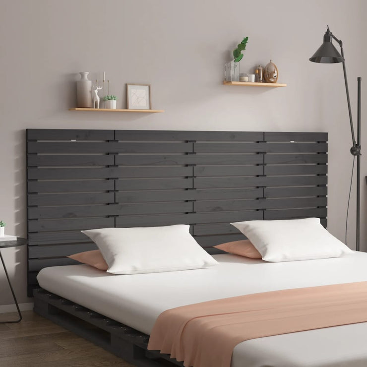 Wall Headboard Grey 156x3x91.5 cm Solid Wood Pine