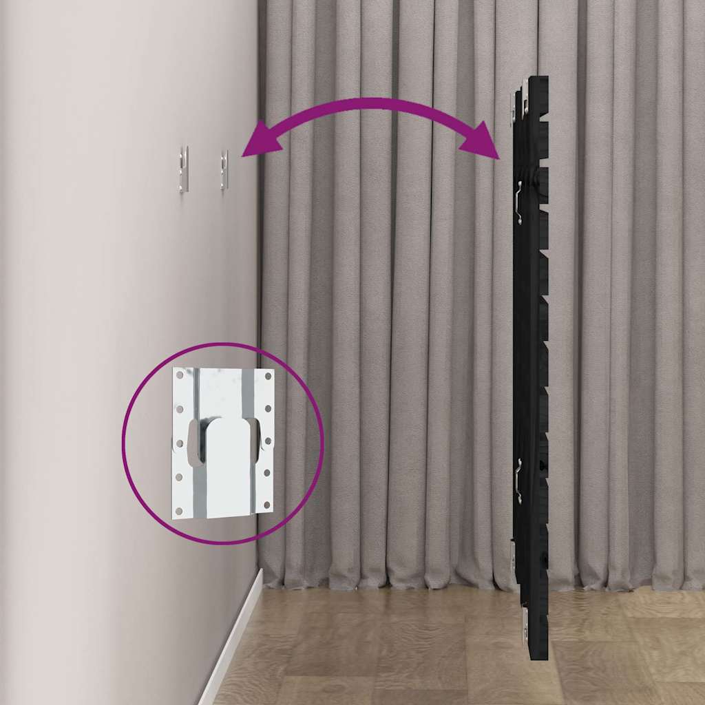 Wall Headboard Black 81x3x91.5 cm Solid Wood Pine