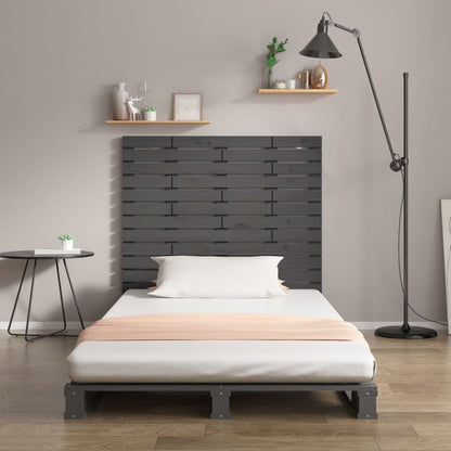 Wall Headboard Grey 141x3x91.5 cm Solid Wood Pine