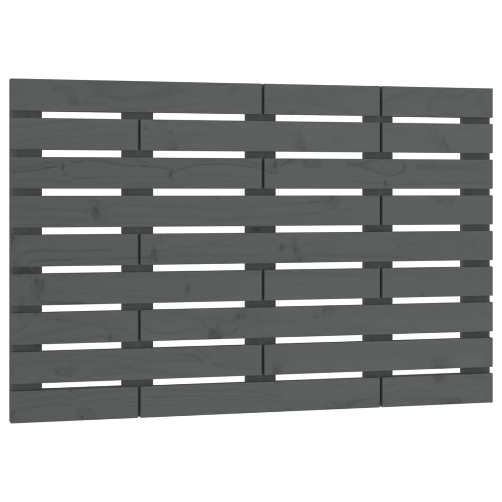 Wall Headboard Grey 106x3x63 cm Solid Wood Pine