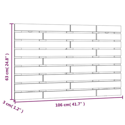 Wall Headboard Grey 106x3x63 cm Solid Wood Pine