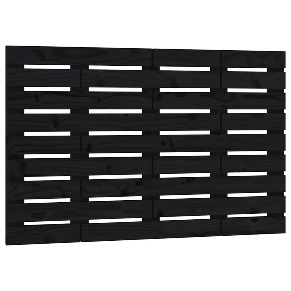 Wall Headboard Black 106x3x63 cm Solid Wood Pine