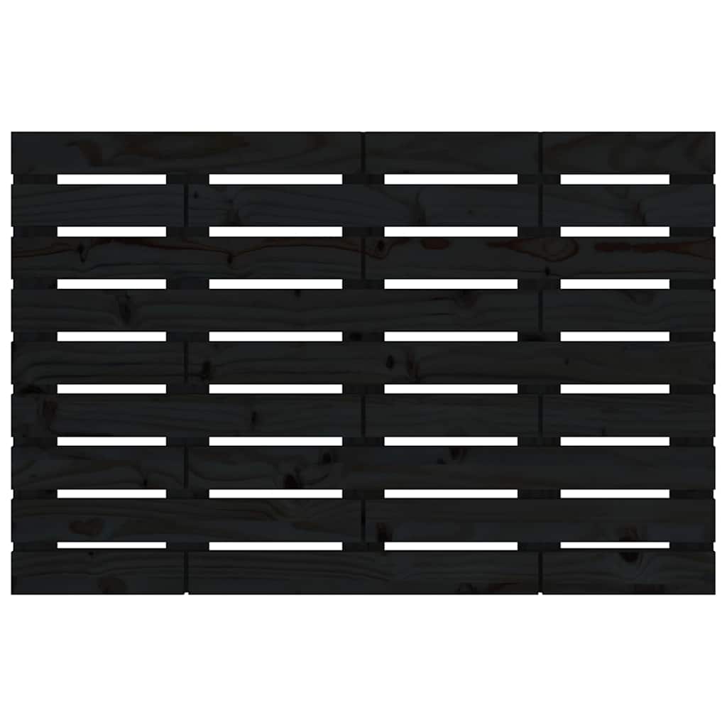 Wall Headboard Black 106x3x63 cm Solid Wood Pine