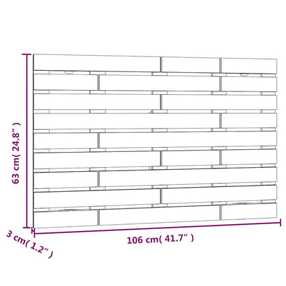 Wall Headboard Black 106x3x63 cm Solid Wood Pine