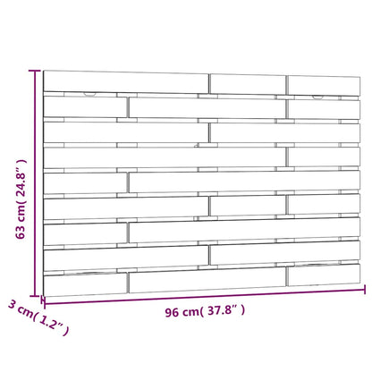 Wall Headboard Black 96x3x63 cm Solid Wood Pine