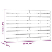 Wall Headboard Black 96x3x63 cm Solid Wood Pine