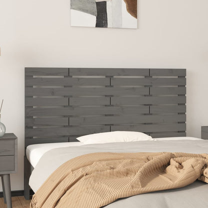 Wall Headboard Grey 126x3x63 cm Solid Wood Pine