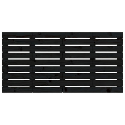 Wall Headboard Black 126x3x63 cm Solid Wood Pine