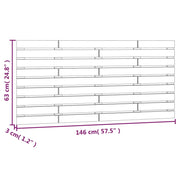 Wall Headboard Grey 146x3x63 cm Solid Wood Pine