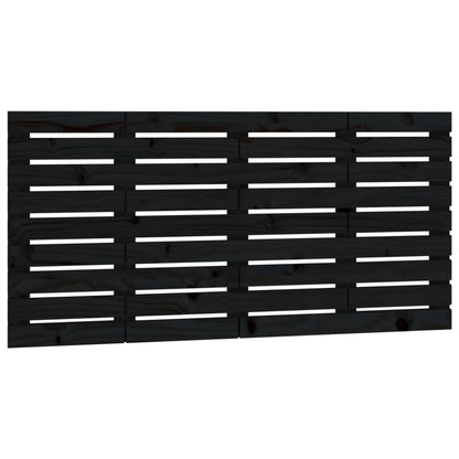 Wall Headboard Black 146x3x63 cm Solid Wood Pine