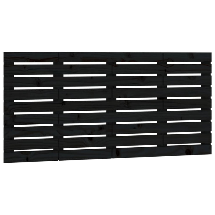 Wall Headboard Black 156x3x63 cm Solid Wood Pine