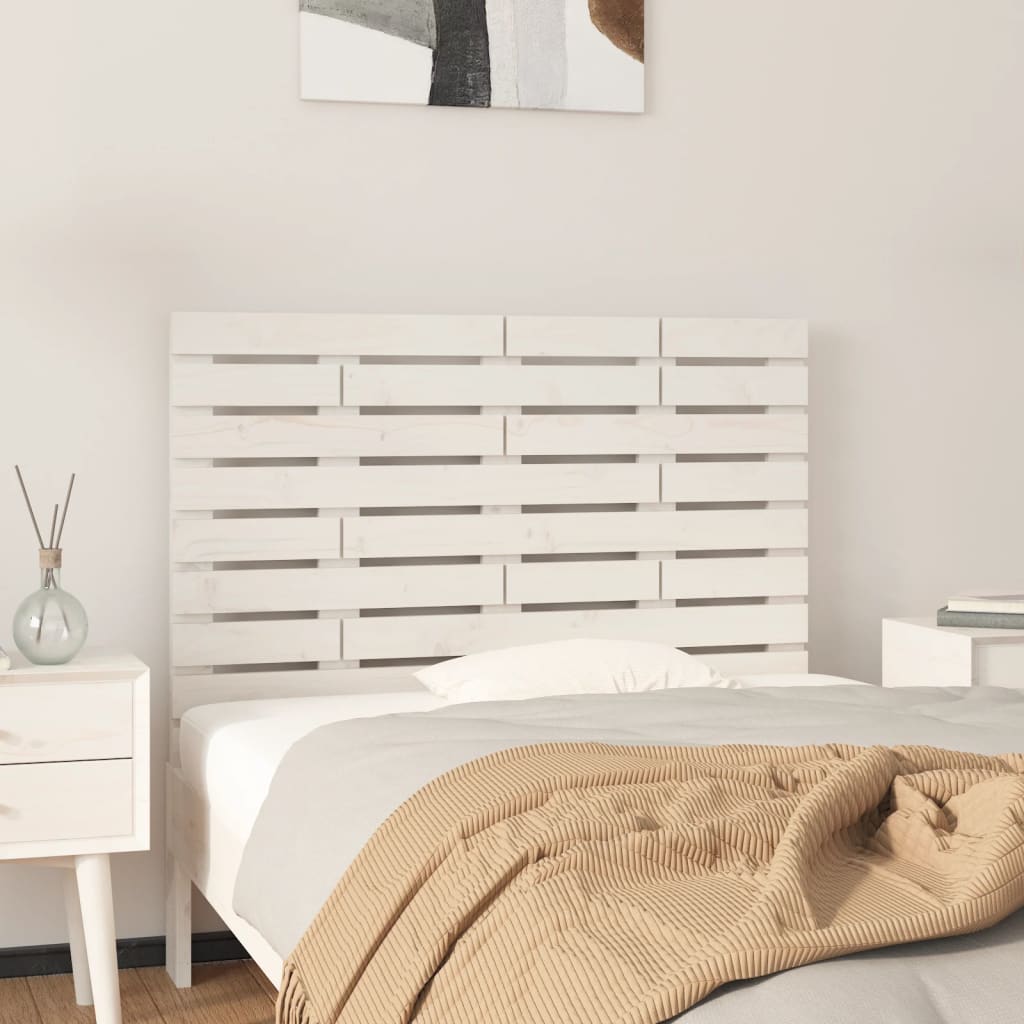 Wall Headboard White 81x3x63 cm Solid Wood Pine