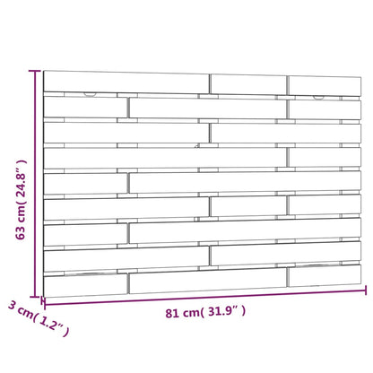 Wall Headboard Grey 81x3x63 cm Solid Wood Pine
